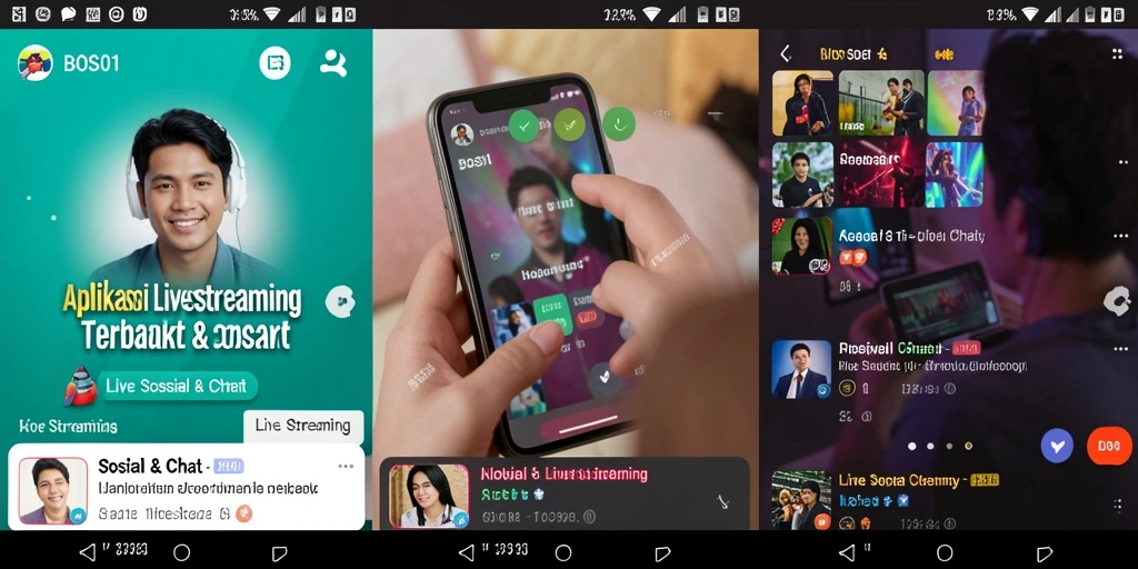 Tampilan antarmuka BOS01 yang menarik dan interaktif saat Live Streaming.