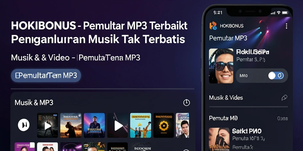 Antarmuka HOKIBONUS yang menarik dengan fitur Pemutar MP3.