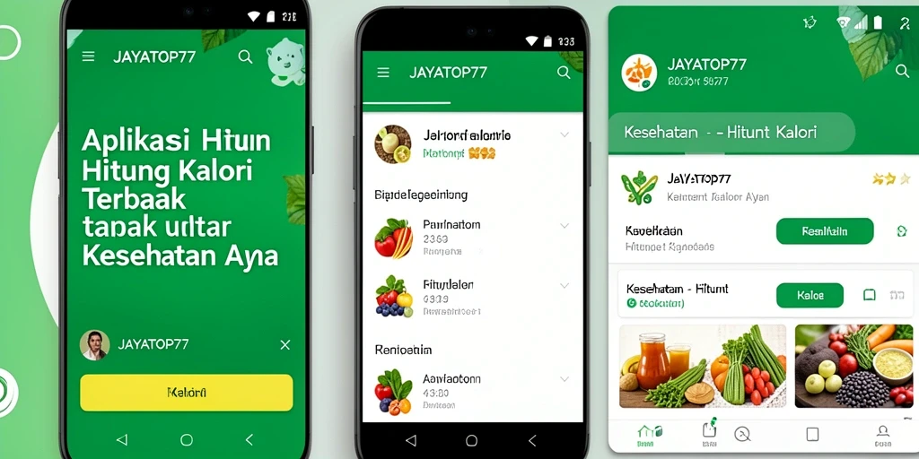 Antarmuka utama JAYATOP77 untuk menghitung kalori dengan mudah dan praktis.