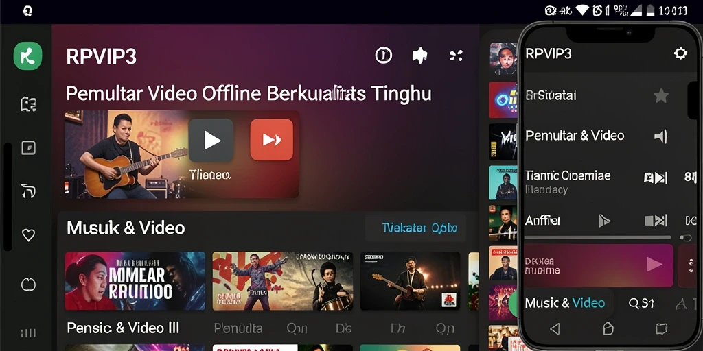 Antarmuka RPVIP3 yang sederhana dan fungsional untuk Pemutar Video Offline.